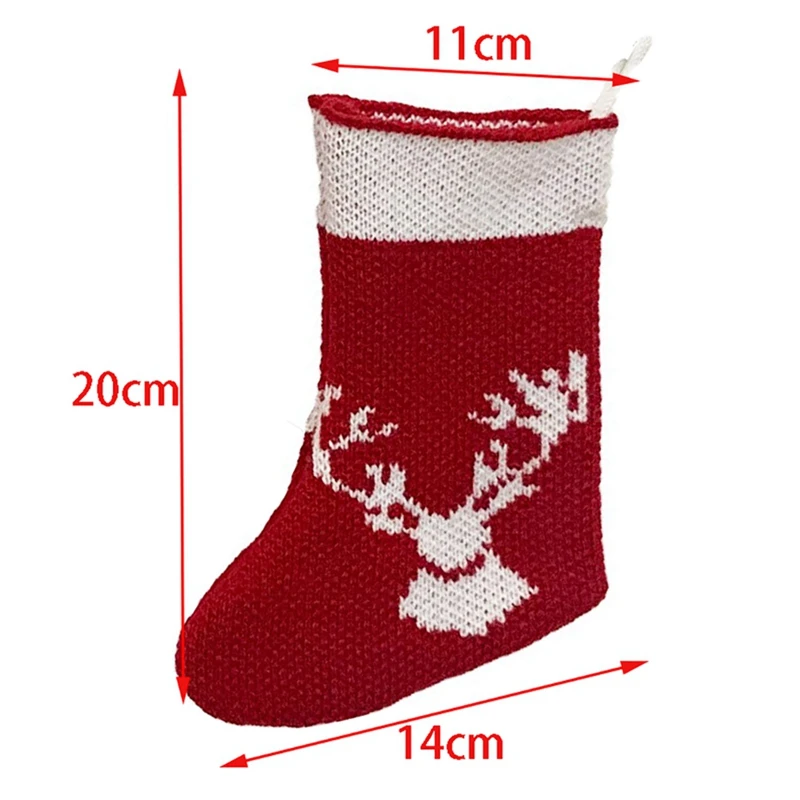 

6 Pcs Christmas Stockings Sock, Xmas Fireplace Socks Candy Gift Bag Christmas Tree Hanging Ornaments Decoration