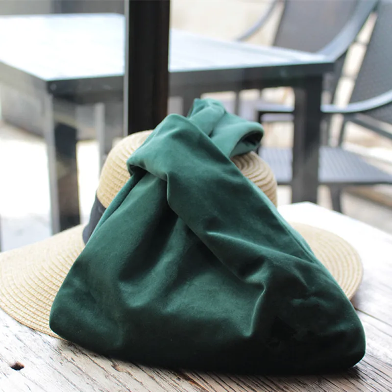 Женская бархатная сумка PUOU винтажная в японском стиле для хранения