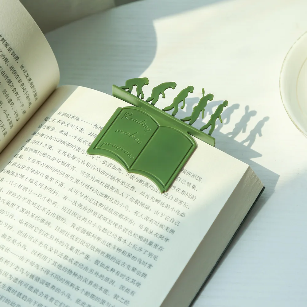 1Pc Creative Theory of Evolution Bookmark 3D Silicone Reading Bookmarks Book Holder Gift For Children | Канцтовары для офиса и