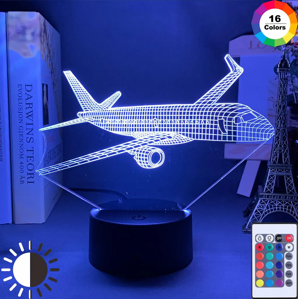 

Acrylic 3D Illusion Desk Lamp Airplane Nightlight for Kids Children Room Decor Battery Light Bedside Baby Night Light Plane Gift