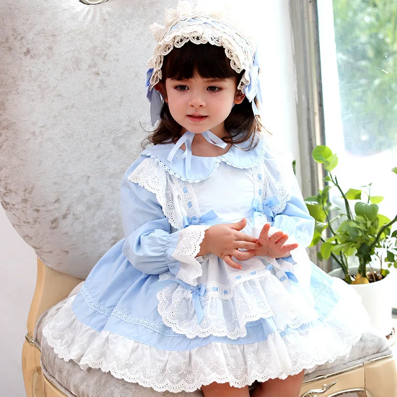 

Anlencool 2020 New fashion Brand children Girls dress pure cotton new Spanish children's dress princess dress Lolita style girls