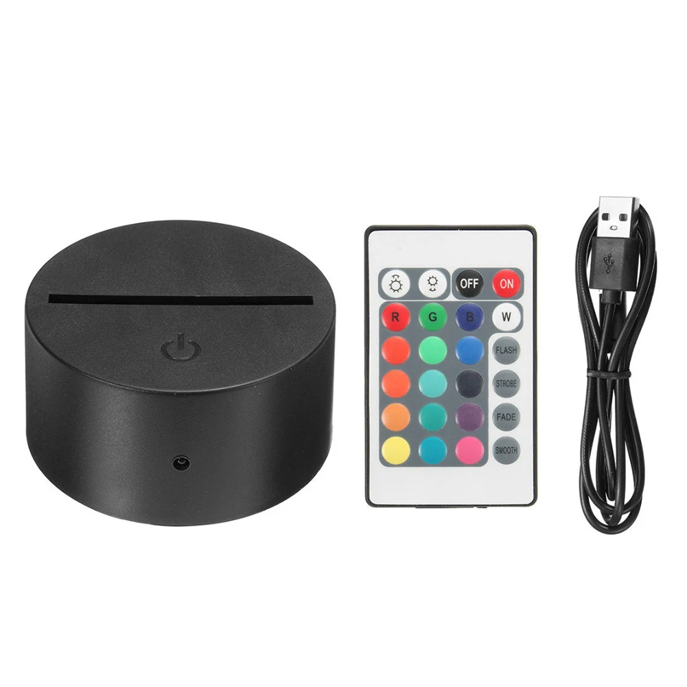 

Remote Control Base Led Gift Modern Lightweight Acrylic USB Cable 3D Night Light Blocking
