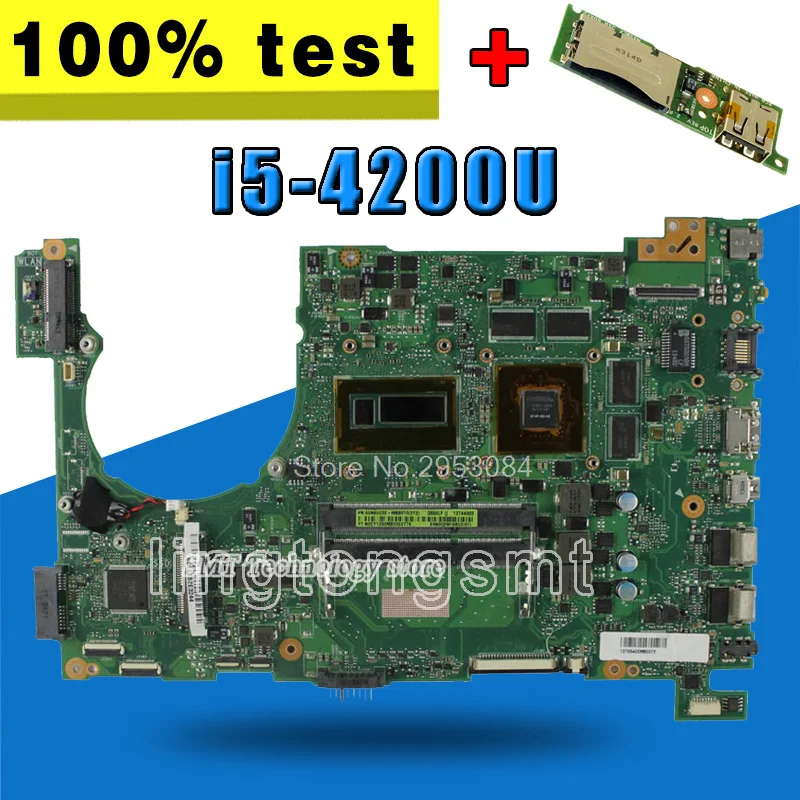

send board+N550LF Motherboard i5-4200U For Asus N550LF N550L Laptop motherboard N550LF Mainboard Q550LF Motherboard test 100% OK