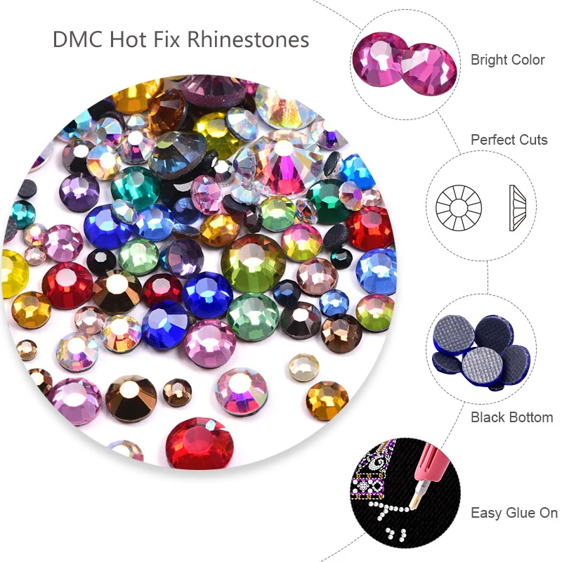 Top Glitter SS3-SS8 1440pcs Crystal AB Gold 3D Non Hotfix FlatBack Strass Sewing & Fabric Garment Nail Art Rhinestone decoration | Дом и