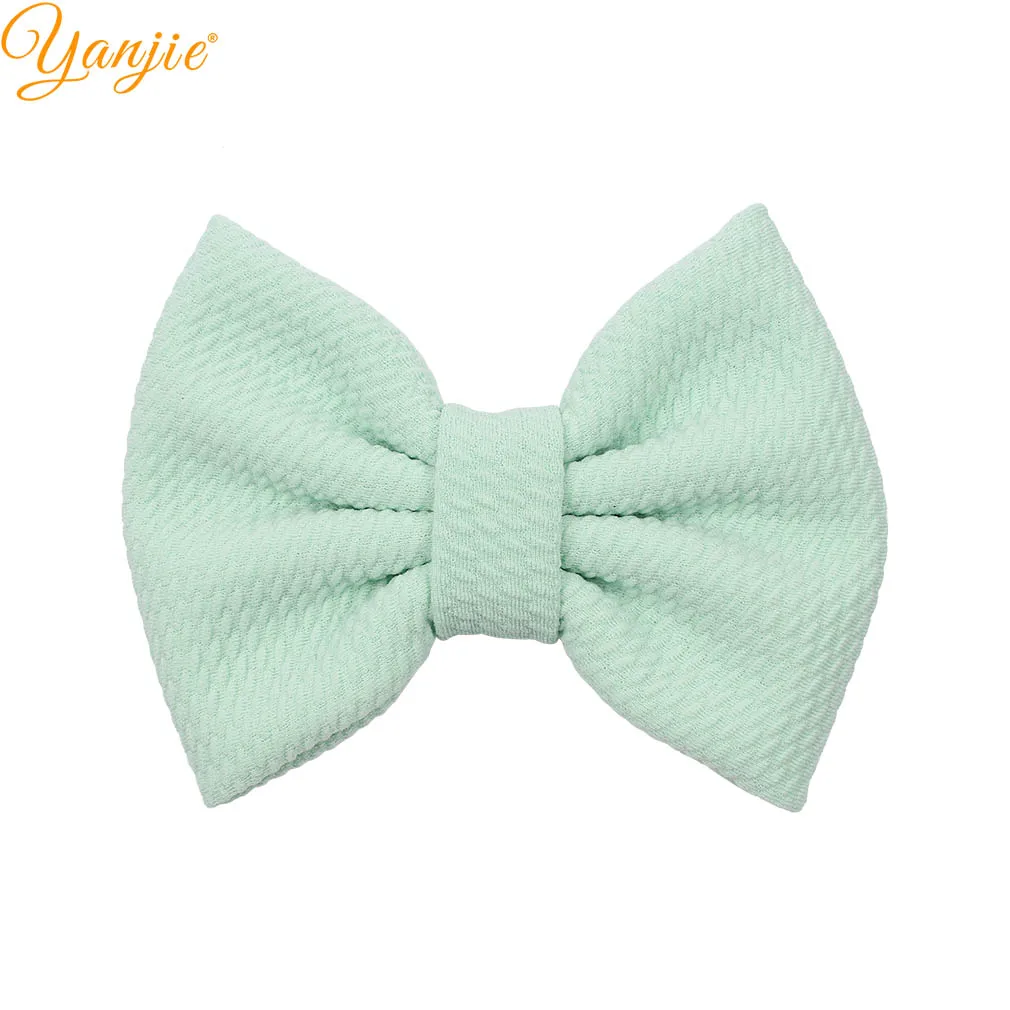 ice mint 10 шт./лот, 5 дюймов, однотонные бантики для волос для девочек, зимние вафельные заколки для волос, Женская повязка на голову, заколки, аксессуары для волос, женские головные уборы - Цвет: ice mint