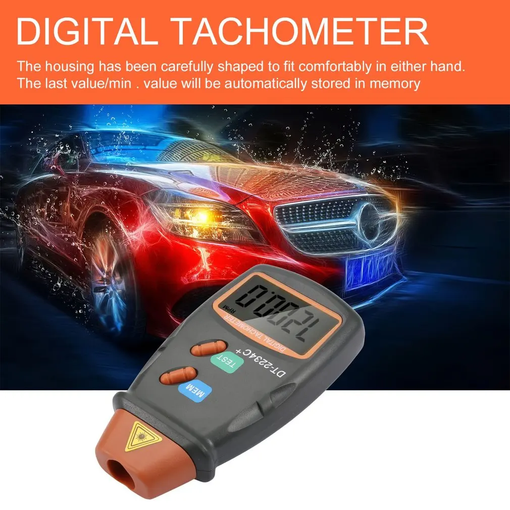Digital Laser Photo Tachometer Non Contact RPM Tach Speedometer Speed Gauge Engine |