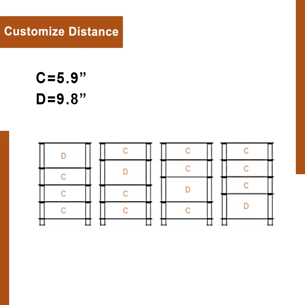 

5Tier Microwave Shelf Rack Kitchen Bathroom Stainless Steel Organizer Shelf Book Shoes Shelve Space Saving 88 Lbs Capacity