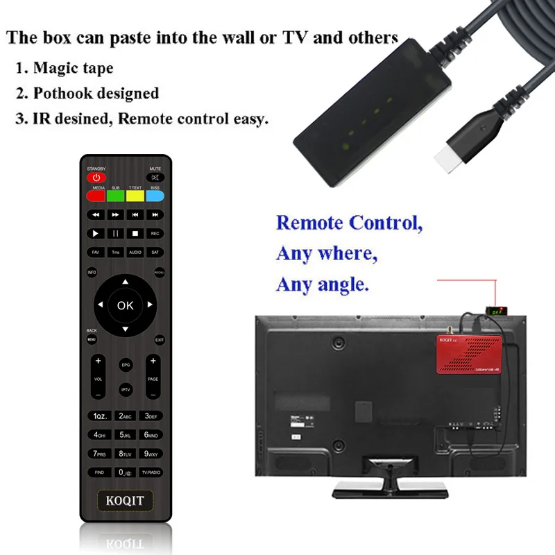 

Koqit U2 DVB S2 Receptor satellite receiver satellite Finder Internet DVB-S2 Cs Biss/VU Decoder iPTV USB Wifi/RJ45 Live TV Box