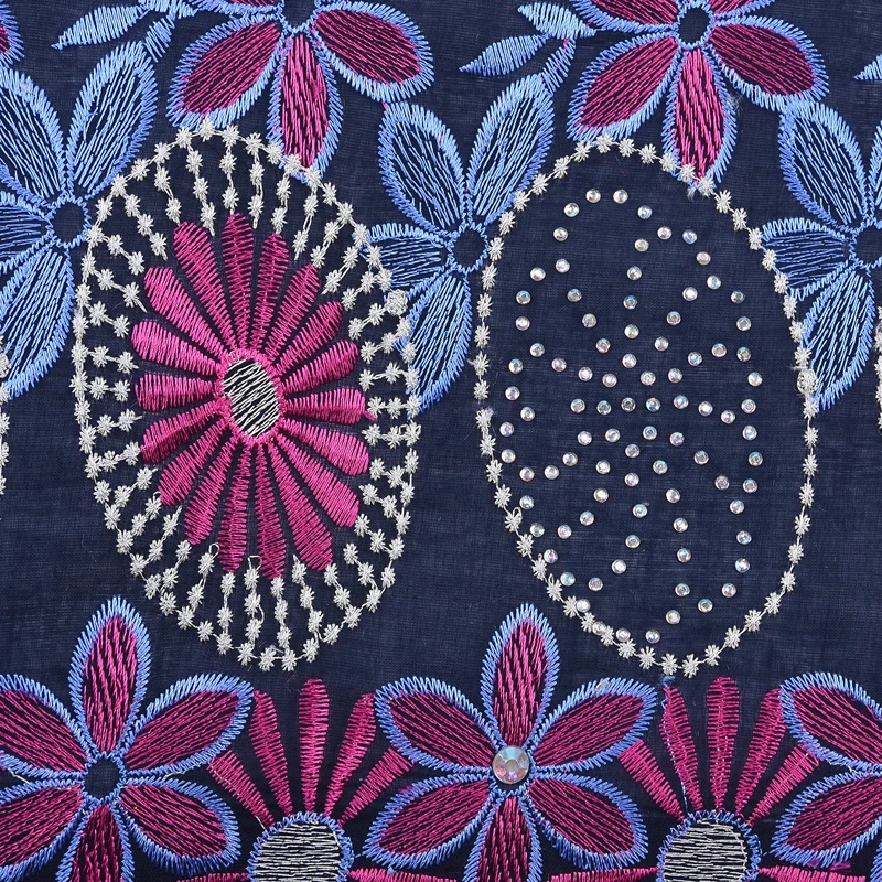 Kalume African Swiss Cotton Lace Fabric Cheap Nigerian Voile With Stones 5 Yard For People Dress F1926 | Дом и сад