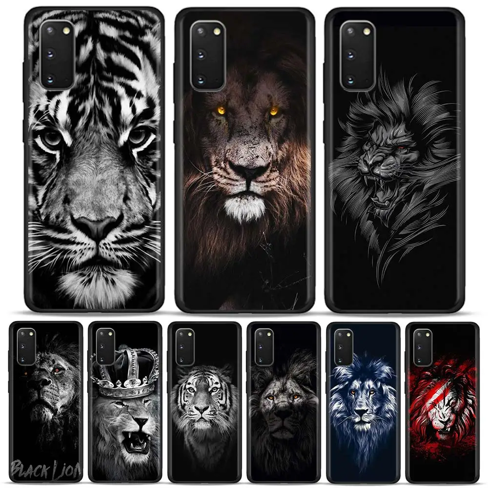 

Phone Case For Samsung Galaxy S21 S20 Ultra Plus FE S10 Lite S9 Silicone Cover Lion Tiger King TPU Soft Shell