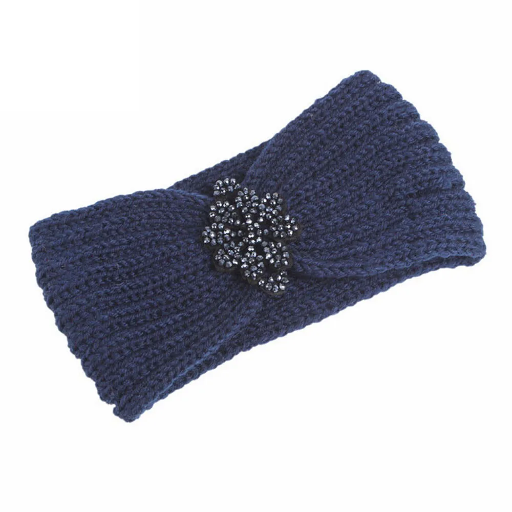 

Women Woven Warm Headbands Winter Knitted Headbands Women Diamond Solid Handmade to Keep Warm Headbands