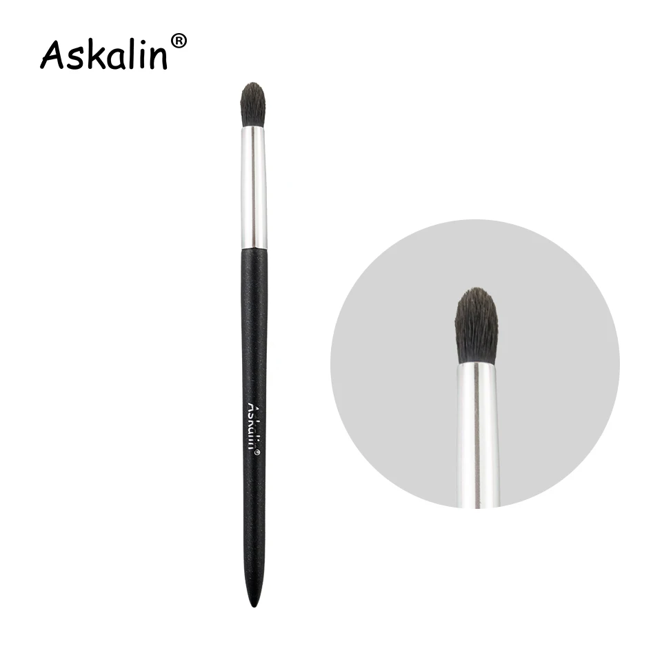 Askalin 1 шт., Профессиональная Кисть для макияжа, нано Шерстяное волокно, румяна, матовая черная ручка, пушистые розовые волосы, кисть для путешествий - Handle Color: AY02