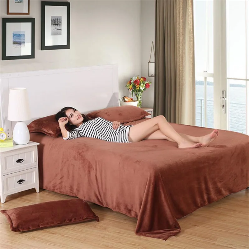 

Постельное белье из кораллового флиса, двухстороннее утепленное покрывало для кровати, King/Queen, односпальная и двуспальная фланелевая ткань,...