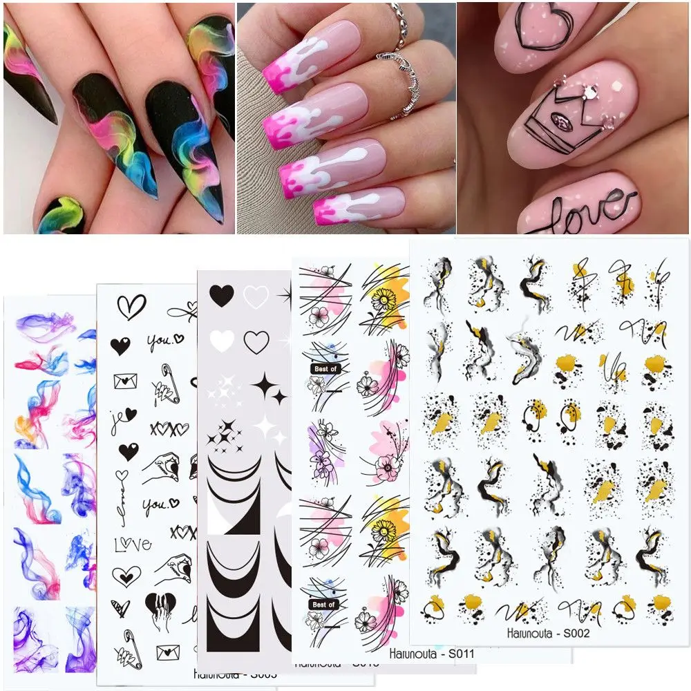 

Manicure Cartoon Avatar Nail Art Plant Color Nail Art Stickers Letter 3D Decals