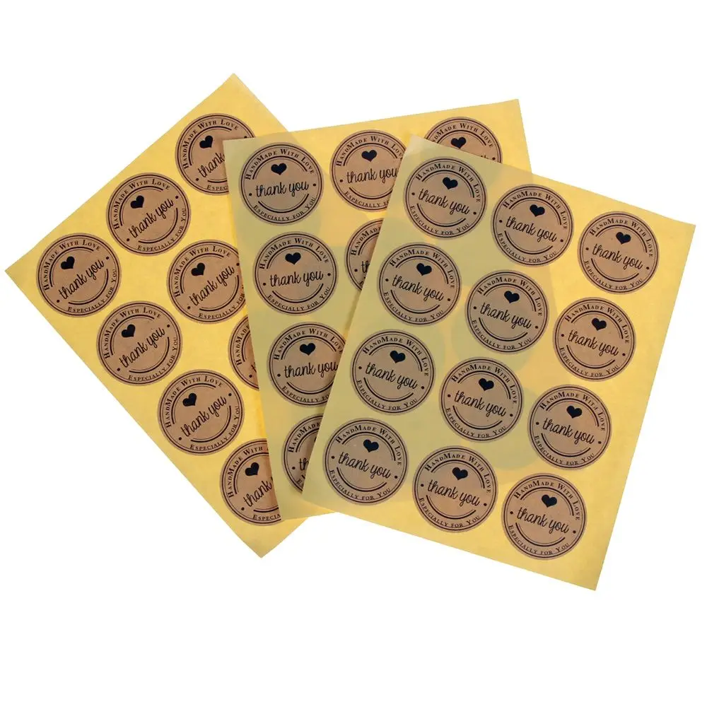 5 шт/60 шт спасибо запечатывание этикеток клейкая наклейка крафт подарочная