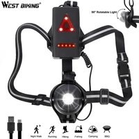 west biking bicycle light usb charge night running flashlight led chest lamp outdoor sport jogging cycling safety warning lights