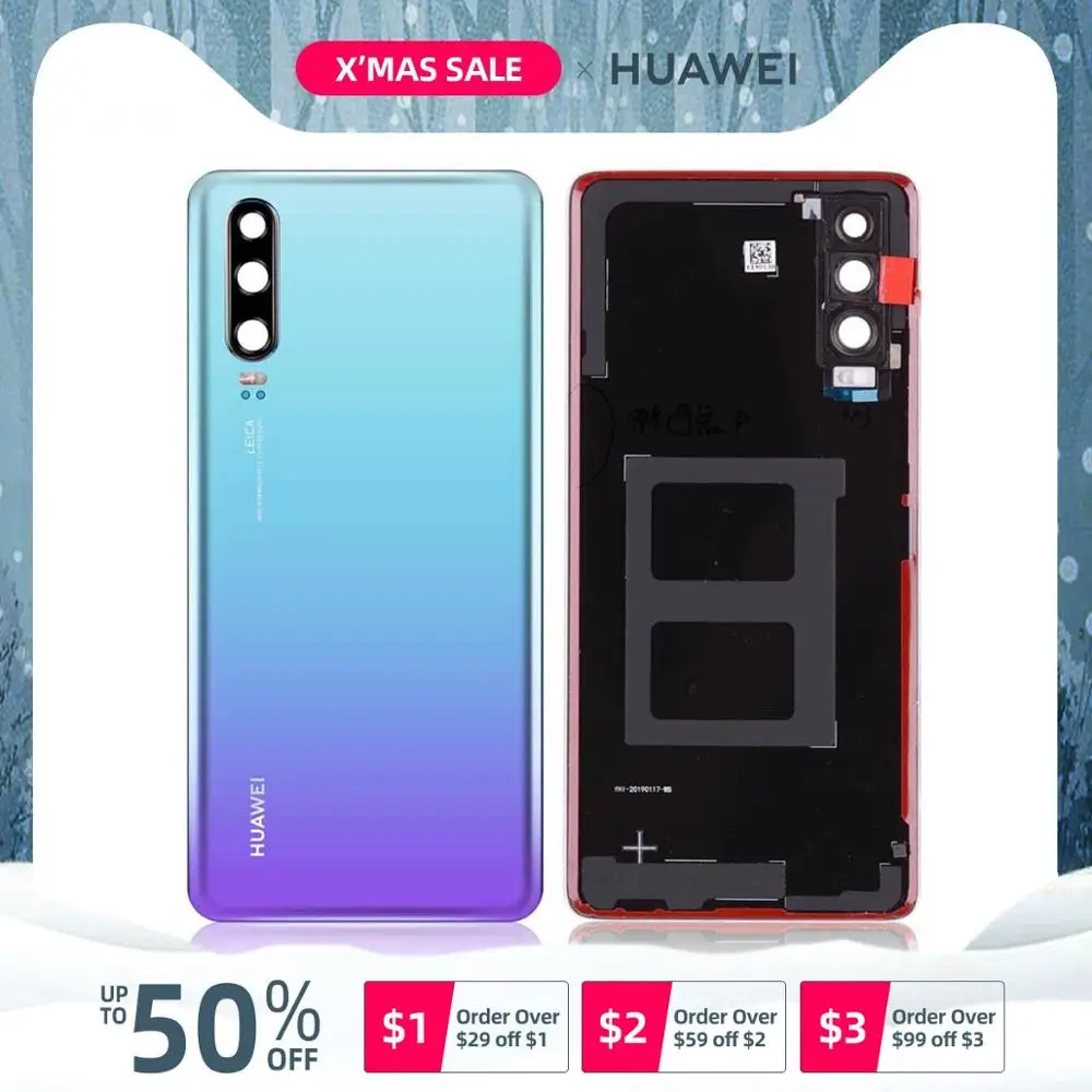Стеклянный задний корпус двери для huawei P30 задняя крышка с клейкой лентой для huawei P30 крышка батареи запасные части Sky