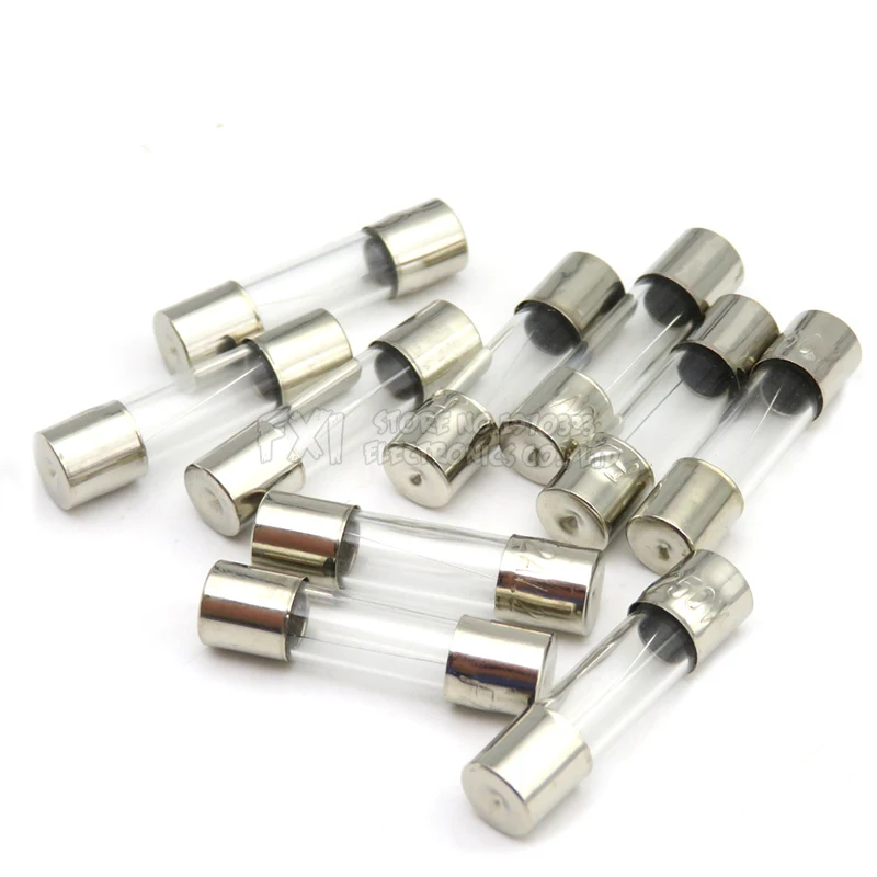 10PCS 5x20 Glass fuse tube 250V 0.1A ~ 25A 5*20 high quality fuse 5*20 0.2A 0.25A 0.3A 1A 1.25A 2A 2.5A 3A 3.15A 4A 5A 6A 6.3A