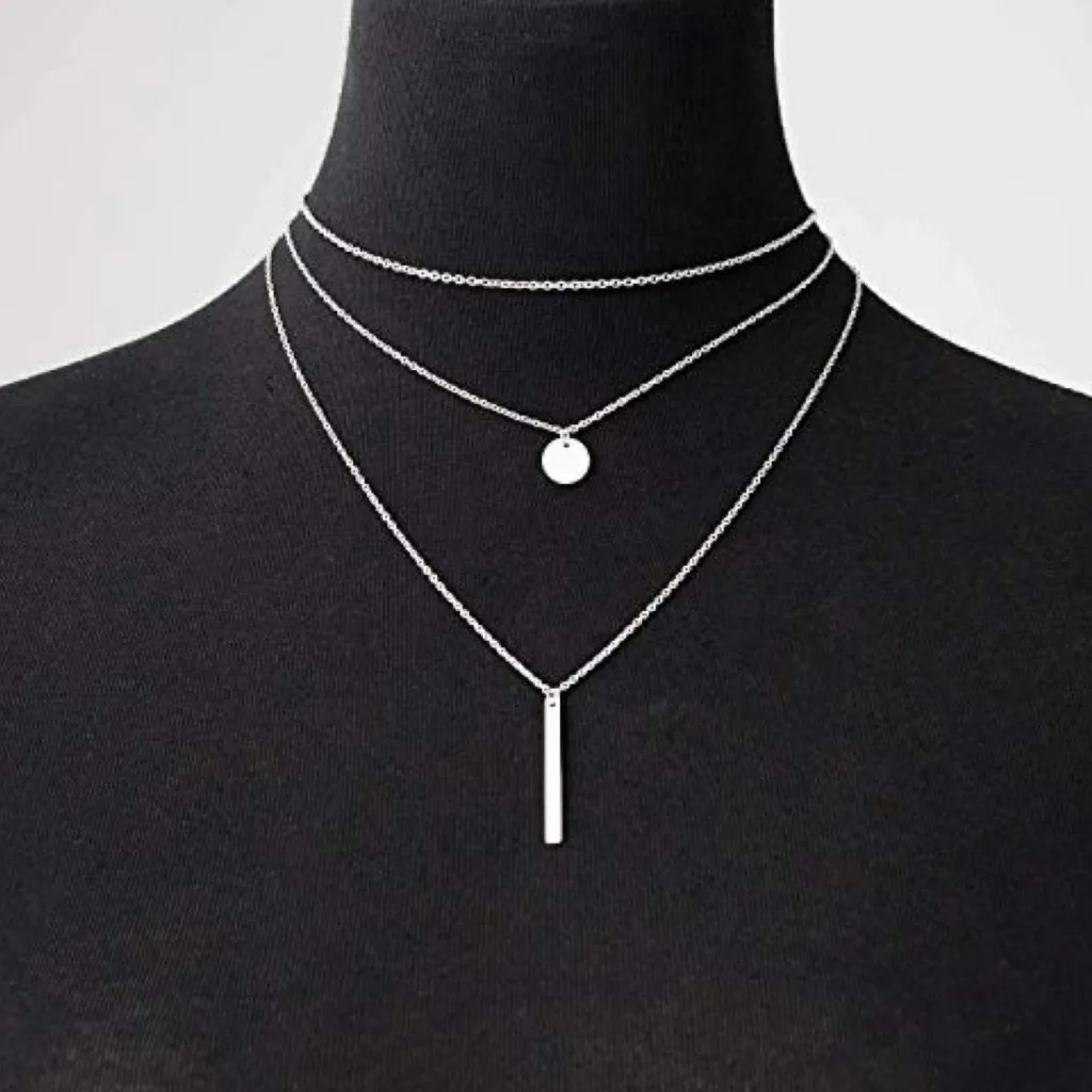 

Women's Fashion Delicate Layered Necklace Necklace Pendant Multilayer Adjustable Layered Long Chain Punk Chain Necklace Set 2021