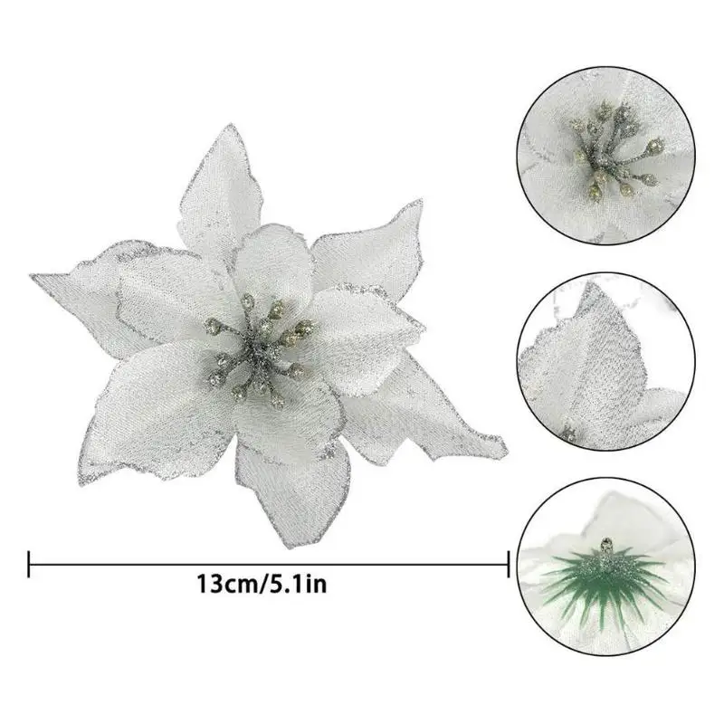 10 шт. имитация цветочной ткани многоцветная Рождественская елка реквизит для