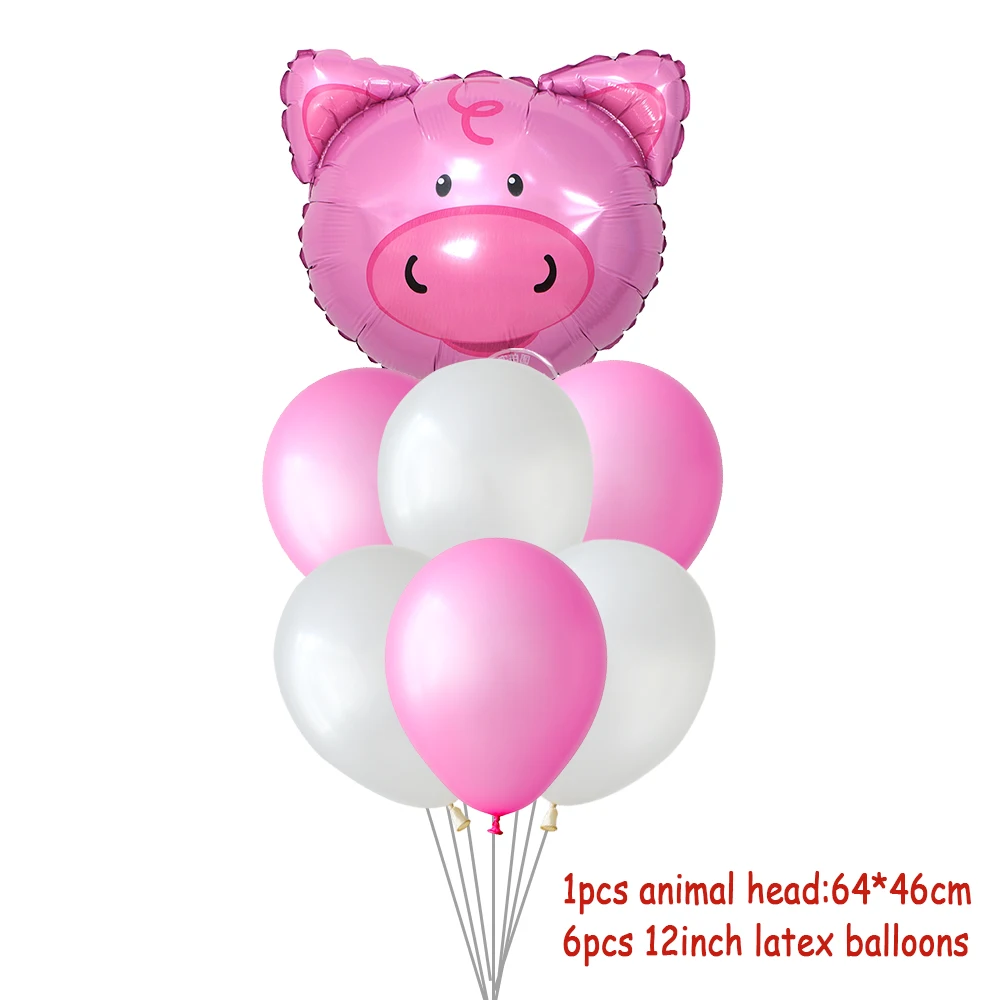 7 шт./лот воздушные шары в виде джунглей тигр Лев обезьяна Зебра жираф свинка