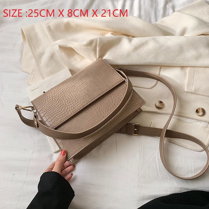 Alligator Khaki B Bolsos Mujer винтажная сумка через плечо из кожи аллигатора для женщин роскошные сумки женские сумки дизайнерские женские сумки через плечо с цепочкой - Цвет: Alligator Khaki B