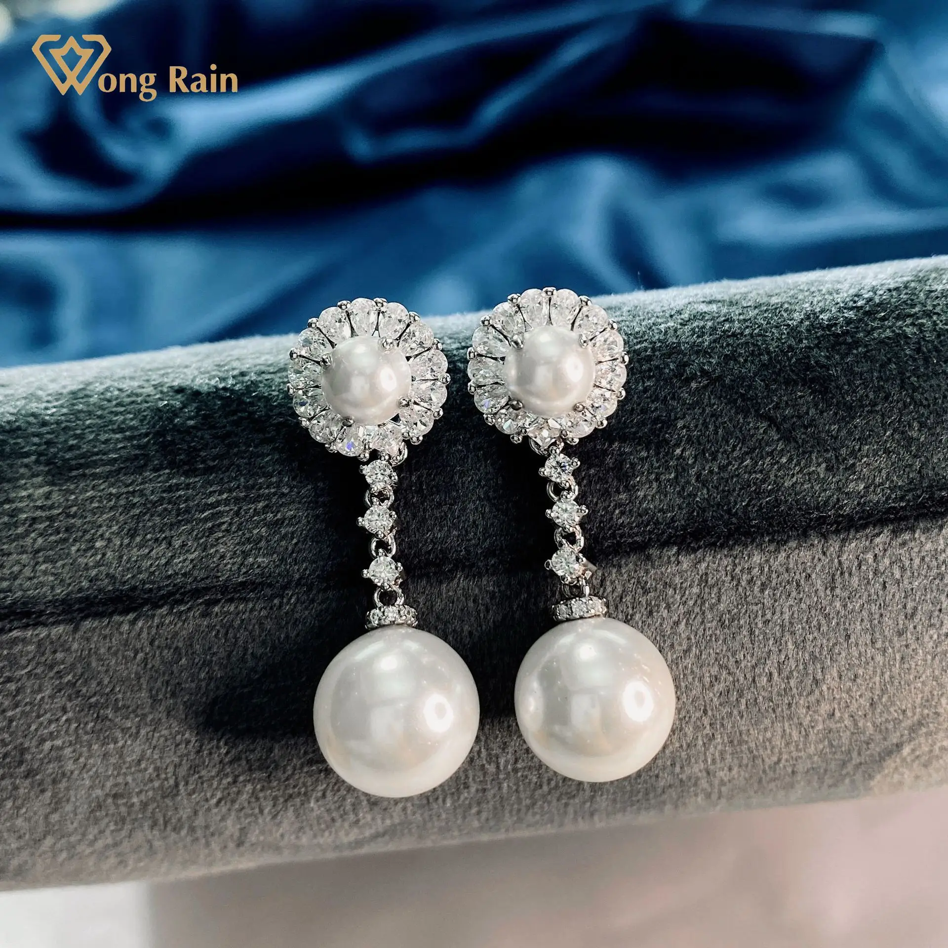 

Wong Rain Romantic 925 Sterling Silver Pearl Wedding Engagement Luxury Drop Dangle Earrings Women Gifts Fine Jewelry Wholesale