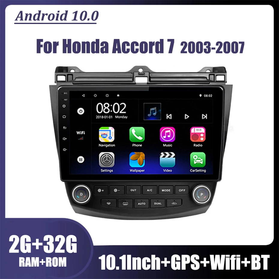 

Автомагнитола 2 din, 2 + 32 ГБ, Android 10,1, для Honda Accord 7 2003-2007, GPS-навигация, без dvd