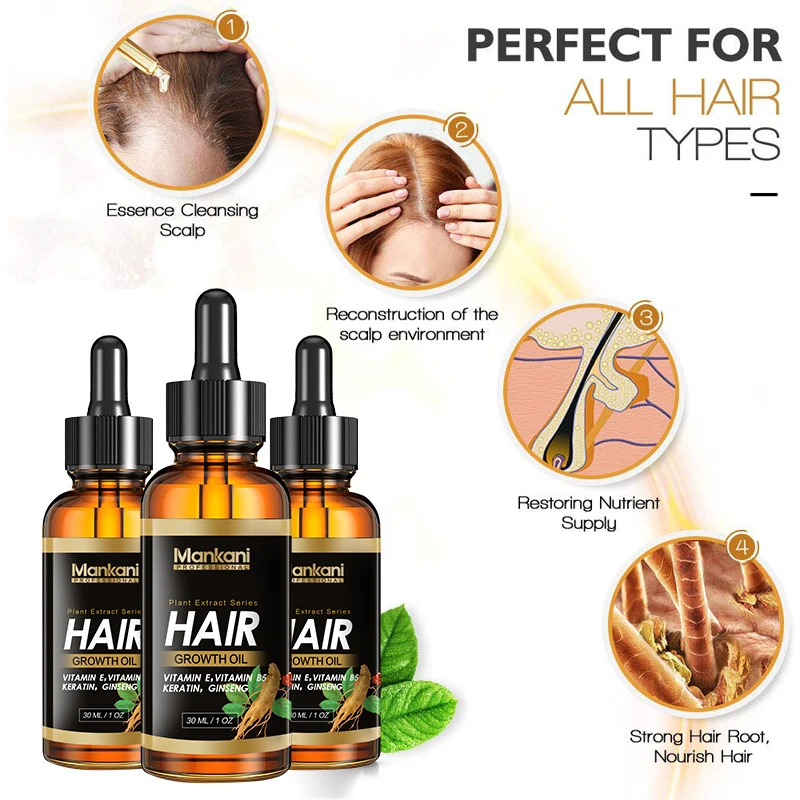 

Mankani 100mL Minoxidil 5 Herbal Essential Argan Oil Hair Growth Serum Anti Loss Hair Oil For Men and Women