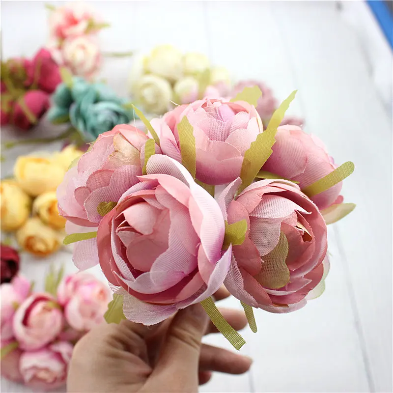 60 шт./лот высококачественный Шелковый Искусственный цветок Роза Камелия