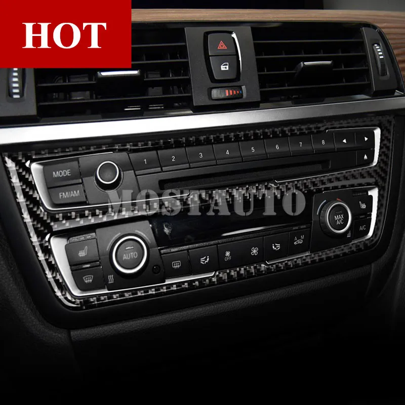 Для BMW 3 серии 4 F30 F31 F32 F34 консоль из углеродного волокна CD и AC панель отделка крышка