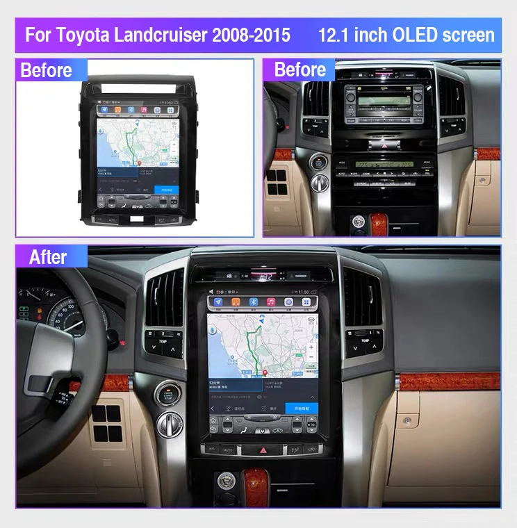 ZOYOSKII Android 12 1 дюймов для Toyota Land Cruiser LC200 сенсорный экран в стиле Tesla автомобильное