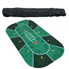 1.2m Deluxe Suede Rubber Texas Hold'em Pokers Tablecloth with Flower Pattern Casino Poker Set Board Game Mat Poker Accessory
