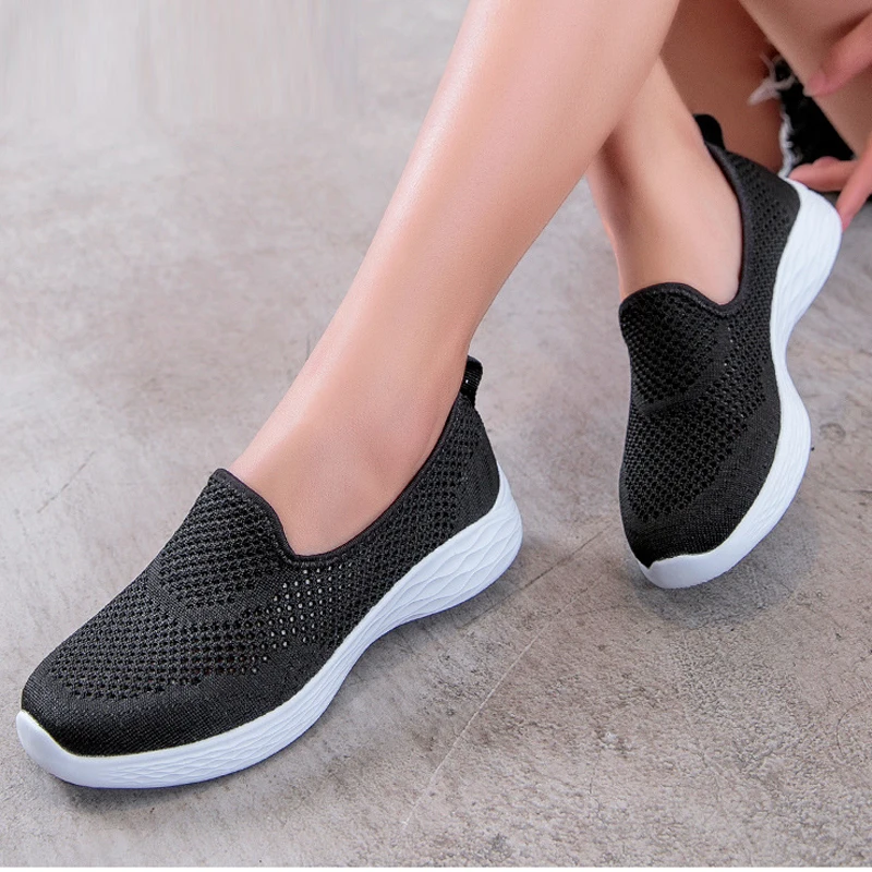 Кроссовки женские сетчатые дышащие плоская подошва Повседневная летняя обувь
