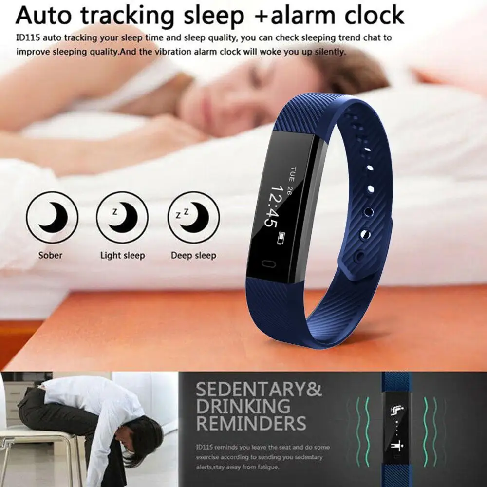 Smart Wristband Sports Band Waterproof Sleep Monitor Call Reminder Fitness Tracker Bracelet Watch for IOS Android | Электроника
