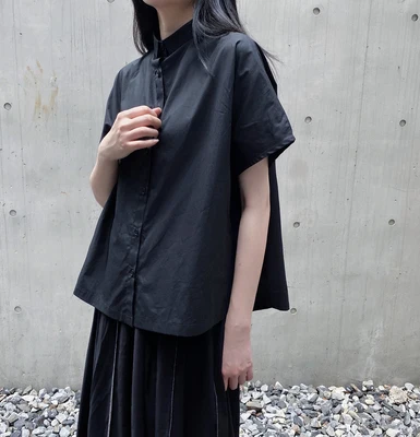 Темная серия новой нишевой домашней нестандартной рубашки с разрезом сзади