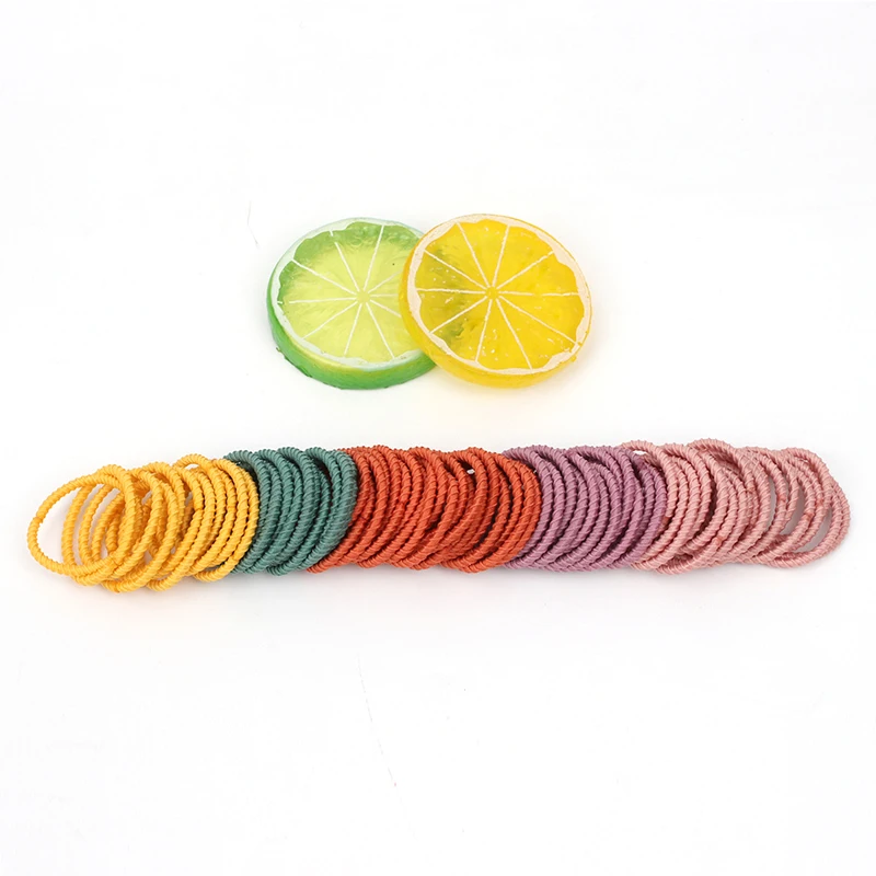

100 Pcs/Set Cute Baby Nylon Hair Band Spiral Colorful Elastic Hair Holder For Girls Kids Tie Toddler Hair Rope Hair Accessories