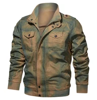 spring autumn large size mens retro jackets cotton outwear multi pocket military bomber jackets windbreaker cargo flight coat