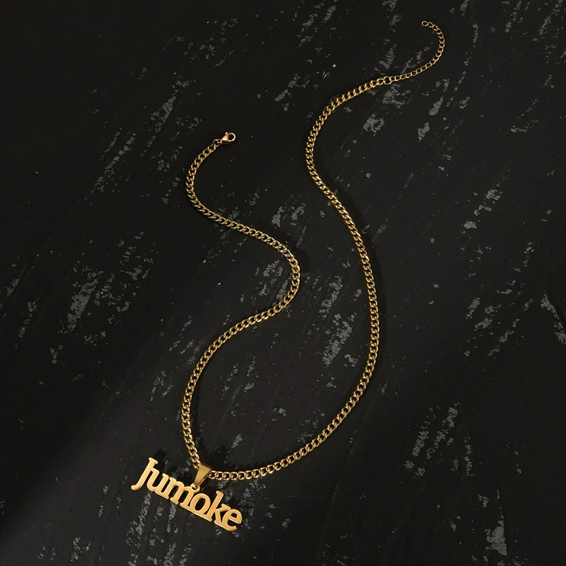 Ожерелье с именем на заказ подвеска золотого цвета персонализированные ожерелья