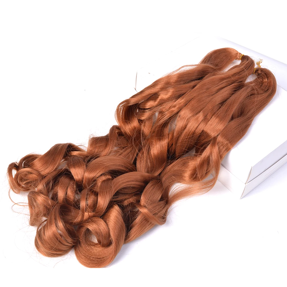 

Long Wavy Synthetic Crochet Hair Extension Spiral Curl Hair Brown Pre Stretched Braiding Hair Crochet Braids Spiral Curl Braid