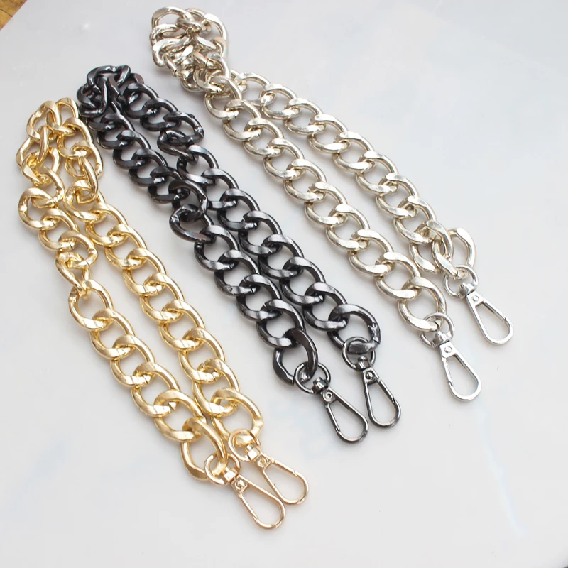 30/60/100cm Silver Gold Bag Chain Replacement Purse Chain Shoulder Strap Long Handbag Handles Metal Chain Bag accessories