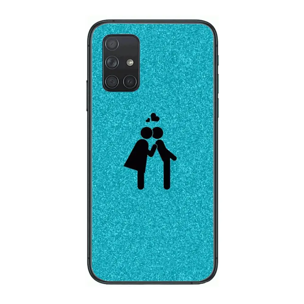 

Blue Icon Fashion Phone Case Hull For Samsung Galaxy A 50 51 20 71 70 40 30 10 E 4G 5G S Black Shell Art Cell Cover