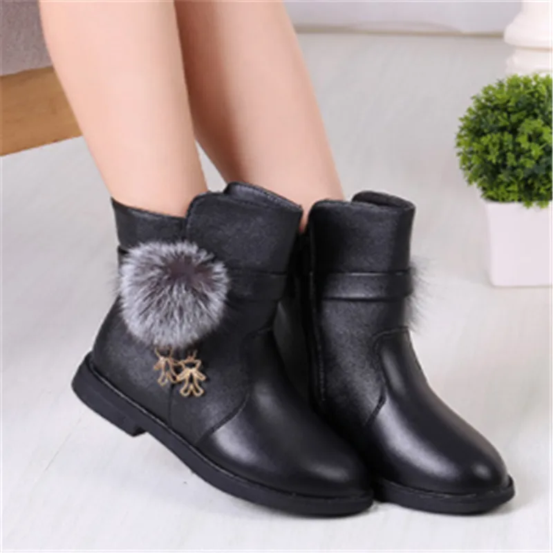 Детские ботинки для маленьких девочек Зимние ботильоны детская обувь 2019 теплая