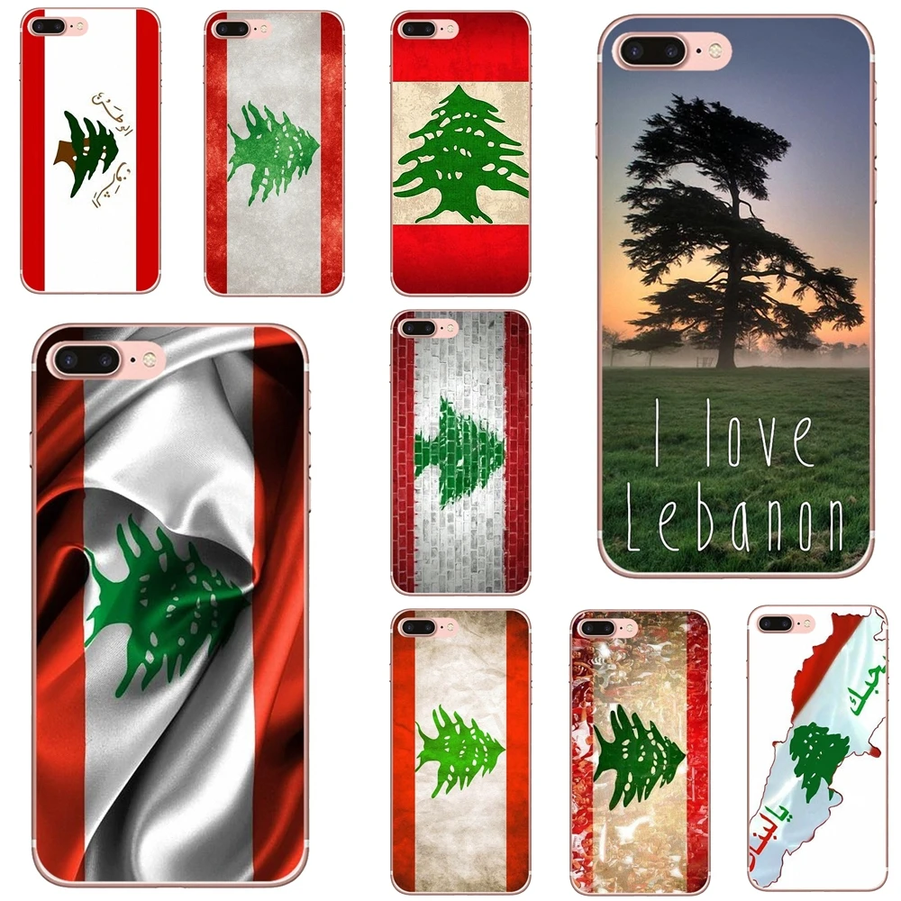 

For iPhone 10 11 12 13 Mini Pro 4S 5S SE 5C 6 6S 7 8 X XR XS Plus Max 2020 Soft TPU Covers Lebanese Grungy Flag Banner