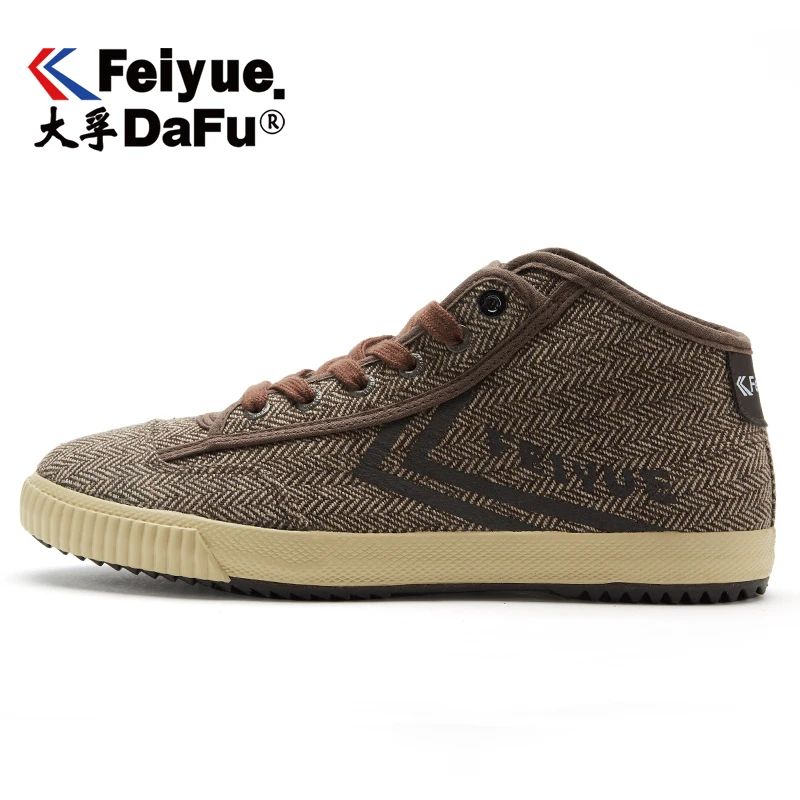 371 Dafufeiyue/парусиновая обувь; мужские высокие удобные нескользящие спортивные кроссовки; Прочные вулканизированные кроссовки; цвет коричневый; 371 - Цвет: 371