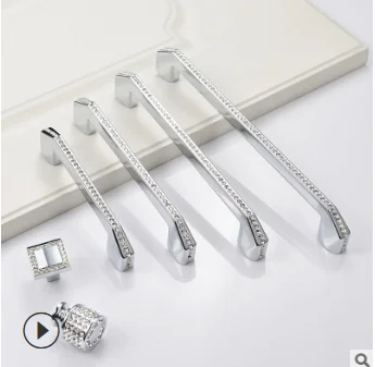 Модная Роскошная стеклянная Бриллиантовая мебель ручки для декорирования