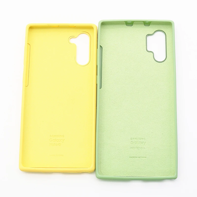 100% оригинал Samsung Galaxy Note10 plus жидкий силиконовый чехол шелковистая мягкая