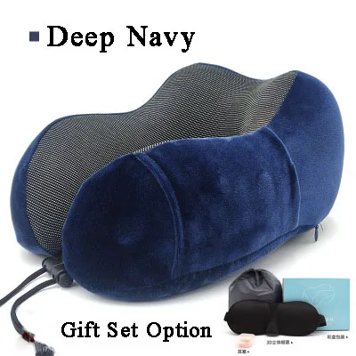 Navy Gift U-образная Подушка с эффектом памяти, u-образная Подушка с логотипом на заказ, Воздушная Магнитная тканевая подушка для путешествий, подушка для шеи - Цвет: Navy Gift