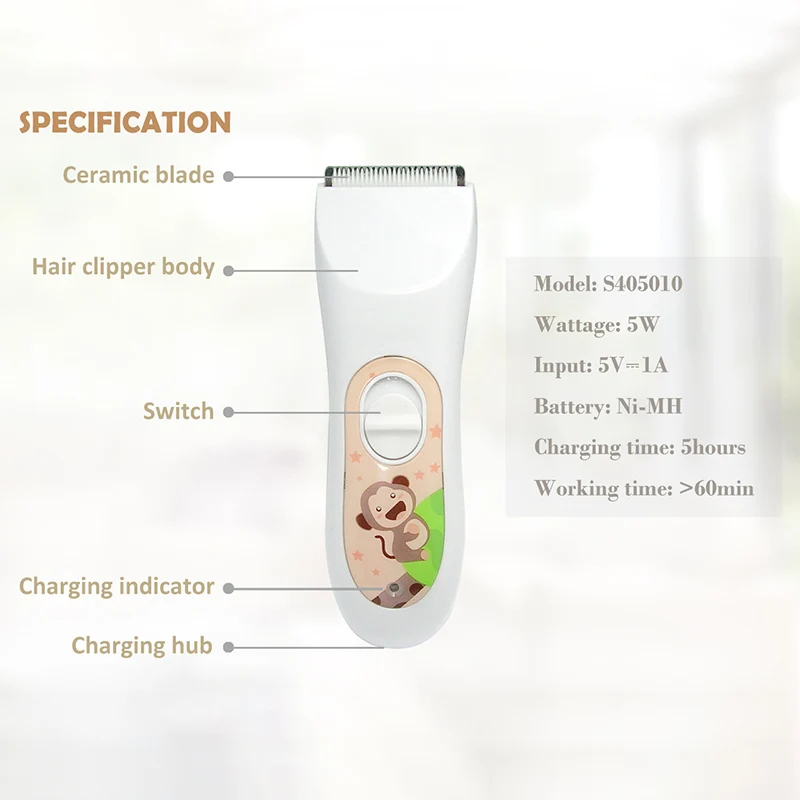 Машинка для стрижки волос Baby ребенка машинки Электрический тихий триммер