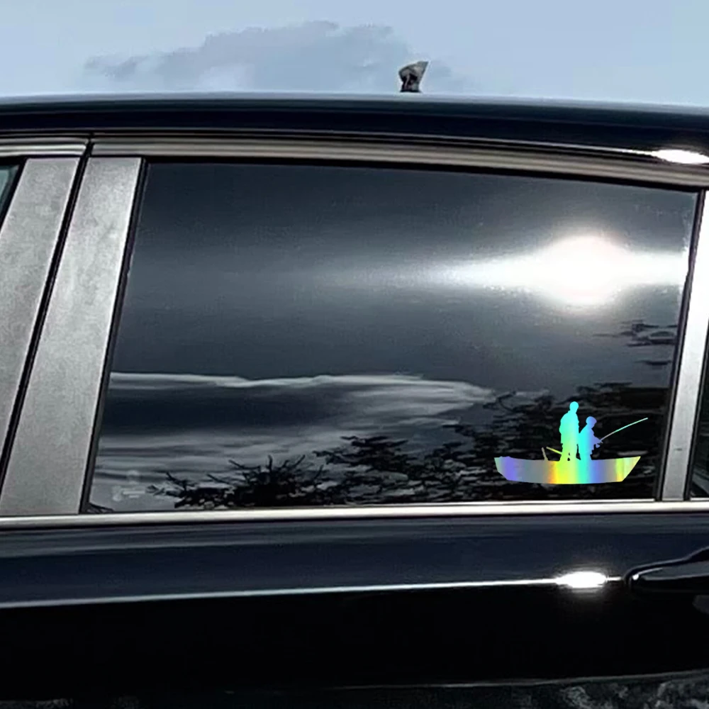 15 4 см * 8 2 Стайлинг автомобиля отец и сын Рыбалка Стикер Искусство современного